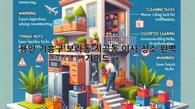 용인 기흥구 보라동, 지곡동 이사 청소 완벽 가이드