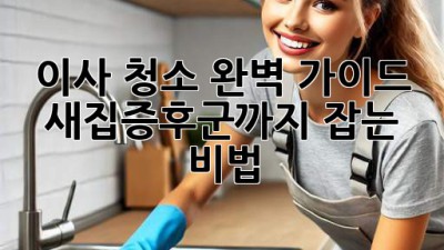 이사 청소 완벽 가이드: 새집증후군까지 잡는 비법!